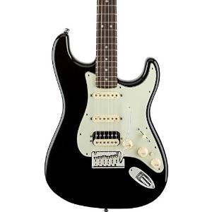 Fender American Deluxe Stratocaster HSS Shawbucker Solid-Body Electric Guitar, Black