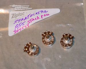 FENDER STACKPOLE POTS FOR STRATOCASTER 1955 SPLIT SHAFT 250K