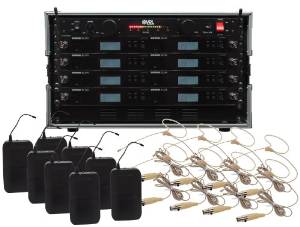 Shure BLX14R/HS-06 8 Pack Wireless EarSet Mic System with VRL Power Supply