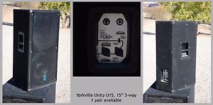 Yorkville Unity U15 pair, FREE SHIPPING!!! 15" 3-way PA speakers