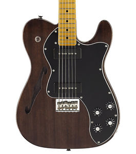 Fender Modern Player Telecaster Thinline Deluxe, Transparent Black, Maple (NEW)