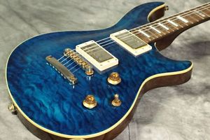 ESP E-II Mystique Quilt Top Trans Blue Made in Japan MIJ Used Guitar #g1180