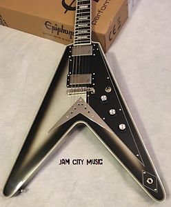 Epiphone Brent Hinds Signature Flying V Silverburst mastodon By Gibson Mint