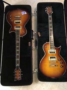 TWO ESP LTD AMBER MAPLE TOP EC-1000 DELUXE's w/SEYMOUR DUNCANS,SPERZELS,BINDING,