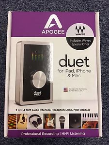Apogee Duet 2 USB Audio Interface for iPad/iPhone/Mac MAC-IOS NEW incl Plugins