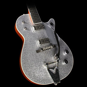 Gretsch G6129T Silver Jet with Bigsby Electric Guitar Silver Sparkle