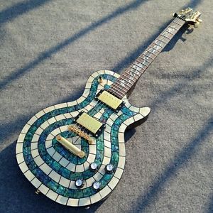 abalone and pearl inlay guitar body, Dragon on rosewood fingerboard