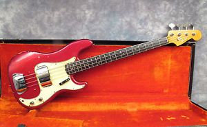 1964 FENDER PRECISION BASS  - CANDY RED - OHSC - ANDY BAXTER BASS