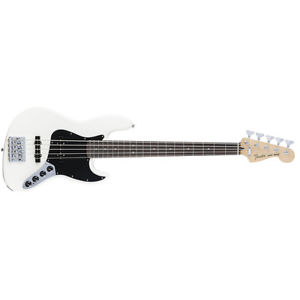Fender Deluxe Active Jazz Bass V Rosewood Fretboard Olympic White w/Gig Bag DEMO