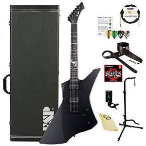 ESP ESNAKEBYTEBLKS James Hetfield Signature Snakebyte Electric Guitar, Black Satin