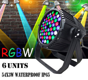 6Units Waterproof IP65 Outdoor 54X3W Led Par Light Stage Lighting DJ Party Club