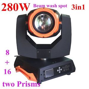 280w 10R wash beam spot 3in1 sharp beam moving head light 8+16 Prisms 24 Prisms
