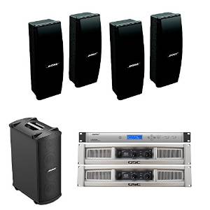 Bose Pro Audio Gym Sound System with Panaray 402 Series IV Loudspeakers, MB4 Modular Bass Loundspeaker, ControlSpace SP-24 Sound Processor, QSC Power Amplifiers
