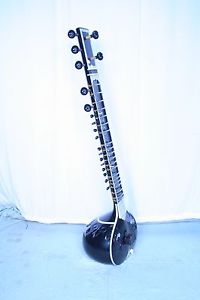 PROFESSIONAL SITAR VILAYAT KHAN STYLE GANDHAR PANCHAM FIBRE BOX BLACK COLOR STRI