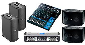 Bose Panaray 802 Series IV Portable Sound System with 2 Bose MB4 Bass Loudspeakers, Yamaha MG16 Mixer and Ashly Power Amplifier