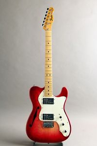 FENDER/USA Telecaster Thinline Cherry Sunburst Refinish 1976 RED F/S #R1173