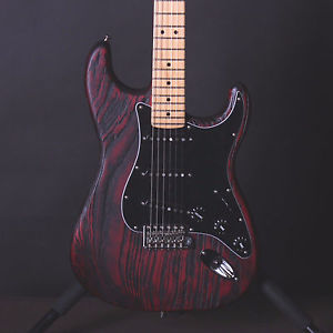 Fender Ltd Sandblasted USA Stratocaster Crimson Red Transparent Strat Guitar
