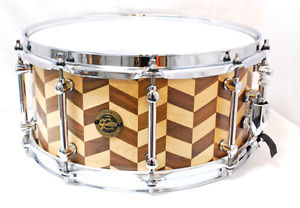 Gretsch S1-6514-SSZZWW Zig Zag Snares 14x6.5 Maple / Walnut Stave Mint Condition