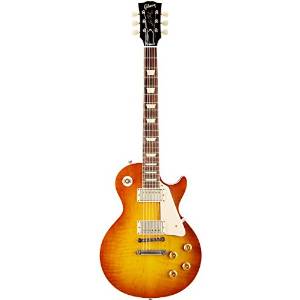 Gibson Custom Shop LPR83VOSTBNH1 1958 Les Paul Plaintop VOS-2013 Electric Guitar, Sunrise Teaburst