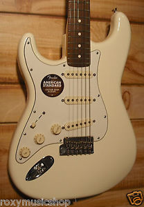 Used Fender® American Standard Stratocaster Left-Handed RW Olympic White w/Case