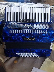 Stephanelli 72 Bass Accordion - Perloid Blue