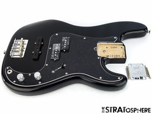 2016 USA Fender Tony Franklin Precision P Jazz Bass LOADED BODY Nitro Black