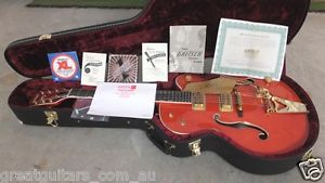 2012 GRETSCH 6120 Chet Atkins Electric acoustic guitar and case. Orange w. Gold.