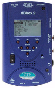 CTP  dBbox2 analog, AES/EBU & SPDIF Audio Tester -NEW!-  Questions? 877-640-8205