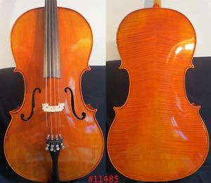 Strad style hand made flames full size cello 4/4, rich big sound #11485