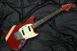 Free Shipping Used Fender USA Mustang Competition "Red Matching Head" 1970