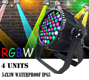 4Units Waterproof IP65 Outdoor 54X3W Led Par Light Stage Lighting DJ Party Club