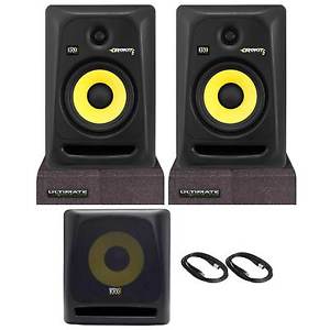(2) KRK Rokit RP6G3 6" Powered Studio Monitors & 10s2 10" Powered Subwoofer Pack