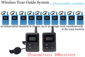 2400-2483Mhz Wireless Tour Guide System for Guiding and Audio Conference 2T10R