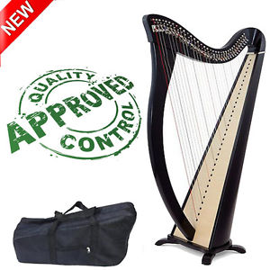 New 34 Strings Harp In Black