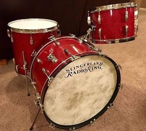 Slingerland Radio Kings 22/13/16 Red Glass Glitter