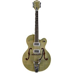 Gretsch Guitars G6120SH Brian Setzer Hot Rod Flame Maple Body Semi-Hollow Electric Guitar Highland Green 2-Tone