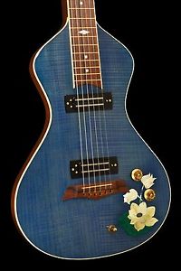 Asher "Lotus Flower" Inlay on Electro Hawaiian Model I 2005 Blue Nitro Near Mint