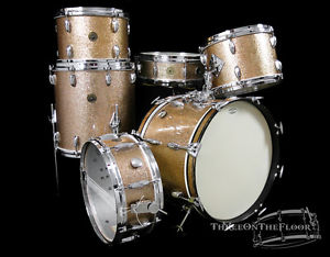 1960s GRETSCH BOP JAZZ : 18 Bass Drum : CHAMPAGNE Sparkle Round Badge Vintage