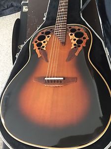 1987 Ovation Elite 1718 Original Case deep bowl USA AAA Spruce 'Wood Top Adamas'