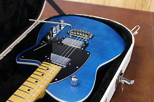 Custom Reeves Gabrels Charger Blue Flame with maple neck and tear drop case