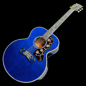 Free Shipping Gibson LTD SJ-200 QUILT VINE VIPER BLUE Acoustic Guitar