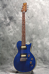 Aria ProII / PE-2500 See-through Blue Electric Guitar w/HardCase Used #U210