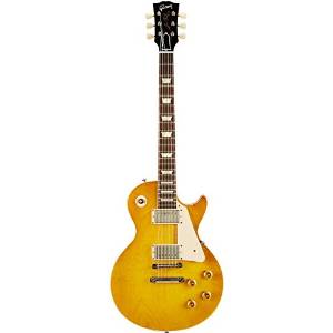 Gibson Custom Shop LPR84VOLBNH1 1958 Les Paul Plaintop VOS Solid-Body Electric Guitar, Lemonburst