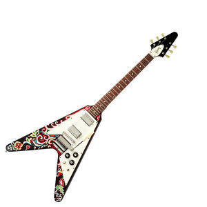 replica  custom gibsun psychedelic jimmy Hendrix flying v electric guitar chines