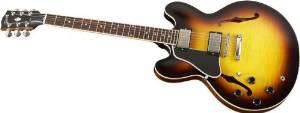 Gibson Memphis ES-335 ESDTLVSNH1 Left Handed Nickel Hardware Semi-Hollow-Body Electric Guitar - Vintage Sunburst