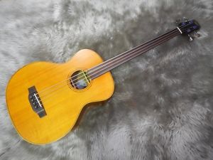 K.Yairi YB-2E Fretless Solid Spruce Top Used Electric Acoustic Bass Guitar Japan