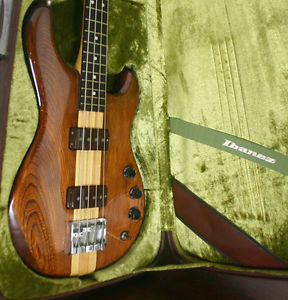 NICE VINTAGE IBANEZ BASS+MC824+JAPAN+1979+DARK STAIN+KOFFER+CASE+ELECTRIC+ALTER