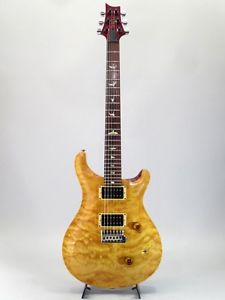 Paul Reed Smith Custom 24 10top Quilt w Bird Inlay Vintage Yellow Used Guitar