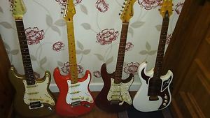 5 electric guitars
