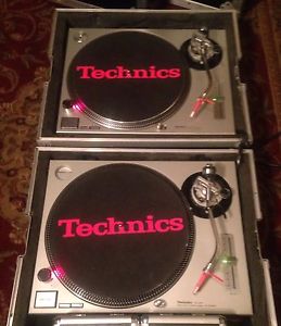 2 Dual Volt Technics SL-1200MK2 Turntable w/Cases TUNED & CALIBRATED. EXCELLENT!